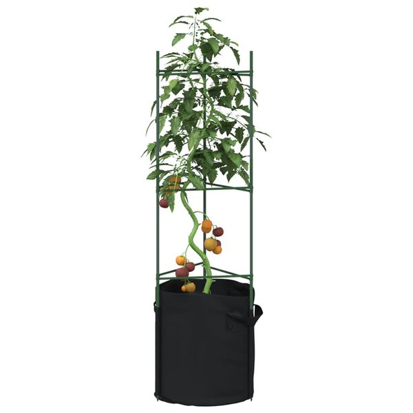 vidaXL Tomatenk&auml;fige mit Pflanzs&auml;cken 4 Stk. 116 cm Stahl und PP