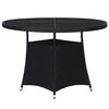 vidaXL Gartentisch Schwarz &Oslash;110x74 cm Poly Rattan