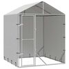 vidaXL Outdoor-Hundezwinger mit Dach Silber 2x2x2,5 m Verzinkter Stahl