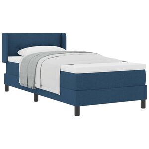 vidaXL Boxspringbett mit Matratze Blau 200 x 90 cm Polyester