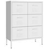 vidaXL Schubladenschrank Wei&szlig; 80x35x101,5 cm Stahl