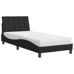 vidaXL Bett mit Matratze "Hanko" Schwarz 80x200 cm Samt