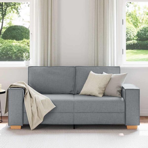 vidaXL 2-Sitzer Sofa Hellgrau 140 cm Stoff