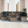 vidaXL Garten-Sofa-Set 9 pcs Grau Poly-Rattan