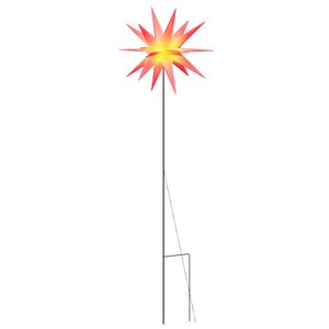 vidaXL LED-Weihnachtsstern mit Erdspie&szlig; Faltbar Rot 57 cm