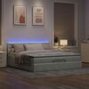 vidaXL Ottoman-Bett mit Matratzen & LEDs Hellgrau 200x200 cm Samt