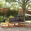 vidaXL 4-tlg. Gartensofa-Set mit Kissen Holz Akazie & Rattan