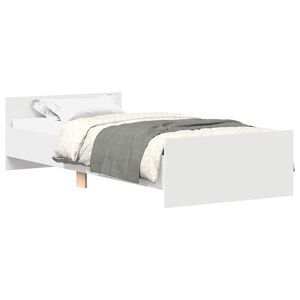 vidaXL Bettgestell mit Kopfteil Wei&szlig; 80 x 200 cm Holzwerkstoff