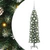 vidaXL K&uuml;nstlicher schlanker Weihnachtsbaum Gr&uuml;n und Wei&szlig; 120 cm