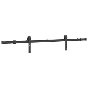 vidaXL Schiebet&uuml;rbeschlag-Set 183 cm Stahl Schwarz