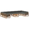 vidaXL Outdoor-Sofagarnitur mit Kissen 11 pcs Natur und Anthrazit