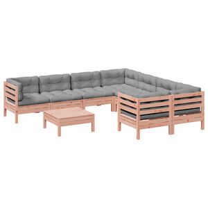 vidaXL 9-tlg. Garten-Sofagarnitur mit Kissen Massivholz Douglasie