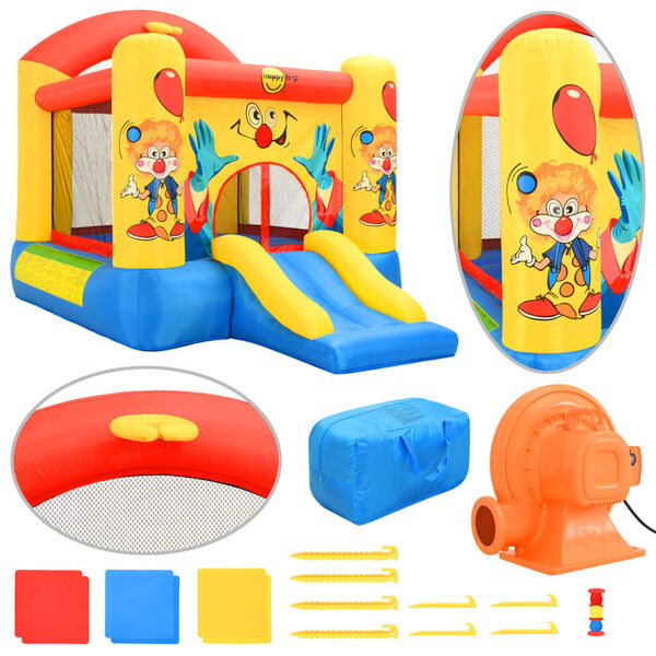 Happy Hop Aufblasbare H&uuml;pfburg mit Rutsche 330x230x230 cm PVC