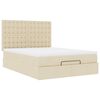 vidaXL Ottoman-Bett mit Matratze & LEDs Creme 140x200 cm Stoff