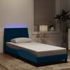 vidaXL Bettgestell mit LED ohne Matratze "Hanko" Blau 90x190 cm Samt
