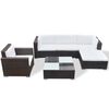 vidaXL 6-tlg. Garten-Lounge-Set mit Auflagen Poly Rattan Braun