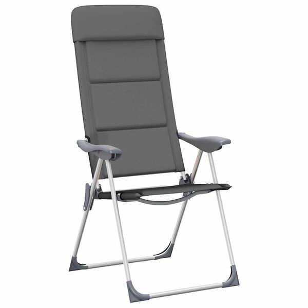 vidaXL Campingstuhl 2 Stk. Grau 58 x 69 x 111 cm Aluminium