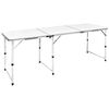 Campingtisch zusammenklappbar h&ouml;henverstellbar Aluminium 180 x 60 cm