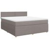 vidaXL Boxspringbett mit Matratze Taupe 180x200 cm Stoff