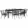 vidaXL Garten Essgruppe 7 pcs Schwarz Poly-Rattan