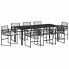 vidaXL Garten Essgruppe 9 stk. Schwarz Poly-Rattan