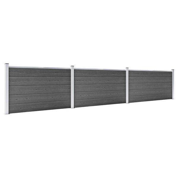 vidaXL Zaunelement Set WPC 526x105 cm Schwarz