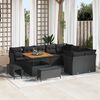 vidaXL Garten-Sofa-Set mit Kissen mit Speicher 12 pcs Schwarz