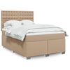 vidaXL Boxspringbett Matratze Cappuccino-Braun 140x190cm Kunstleder
