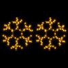 vidaXL LED-Schneeflocken 2 Stk. Warmwei&szlig; 38x37 cm