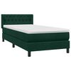 vidaXL Boxspringbett mit Matratze Dunkelgr&uuml;n 90x220 cm Samt