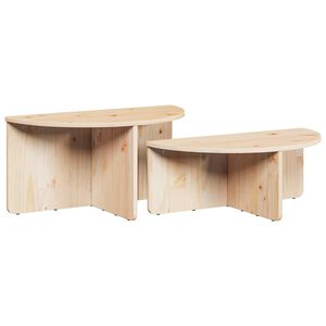 vidaXL Couchtisch 2 stk. Natur 79 x 39,5 x 40 cm Massivholz Kiefer