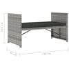vidaXL 5-tlg. Garten-Lounge-Set mit Auflagen Poly Rattan Grau