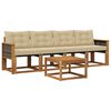 vidaXL Outdoor-Sofagarnitur mit Kissen 5 pcs Natur und Beige