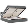 vidaXL Ottomane Bett mit Matratze & LEDs Dunkelgrau 180x200 cm Stoff