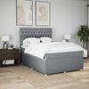 vidaXL Boxspringbett mit Matratze Hellgrau 140x200 cm Stoff