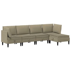 vidaXL Wohnzimmergarnitur 5 stk. Khaki Stoff