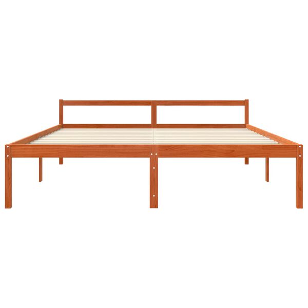 vidaXL Bettrahmen Wachsbraun 200 x 200 cm Massives Kiefernholz