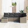 vidaXL Sofa Set mit Kissen 6 pcs Grau Poly-Rattan