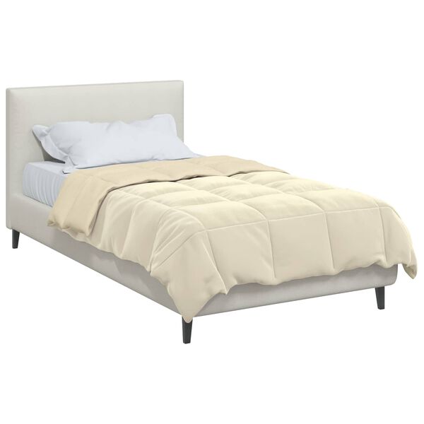 vidaXL Winterbettdecke Gepolstert Creme 155 x 200 cm Mikrofaser