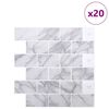 vidaXL U-Bahn-Fliese 20 pcs Wei&szlig; Marmor 30,5 x 30,5 cm