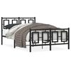 vidaXL Bettgestell mit Kopf- und Fu&szlig;teil Metall Schwarz 120x190 cm