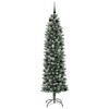 vidaXL K&uuml;nstlicher schlanker Weihnachtsbaum Gr&uuml;n und Wei&szlig; 210 cm