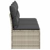 vidaXL Gartensofa mit Kissen 3-Sitzer Hellgrau Poly Rattan