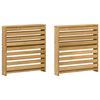 vidaXL Armlehnen Modul 2 pcs Wei&szlig; 58,5 x 10 x 61 cm Massivholz Akazie