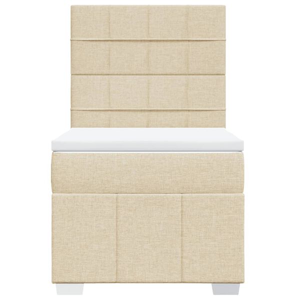 vidaXL Boxspringbett mit Matratze Creme 80x200 cm Stoff