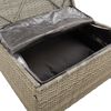 vidaXL Gartensofa 3-Sitzer mit Kissen Grau Poly Rattan