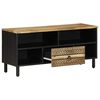vidaXL TV-Schrank Schwarz 100x33,5x46 cm Raues Mangoholz