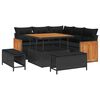 vidaXL Gartensofa-set mit Kissen 8 pcs Schwarz