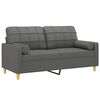 vidaXL 2-Sitzer-Sofa mit Zierkissen Dunkelgrau 140 cm Stoff