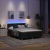 vidaXL LED Boxspringbett mit Matratze Schwarz 140 x 200 cm Stoff